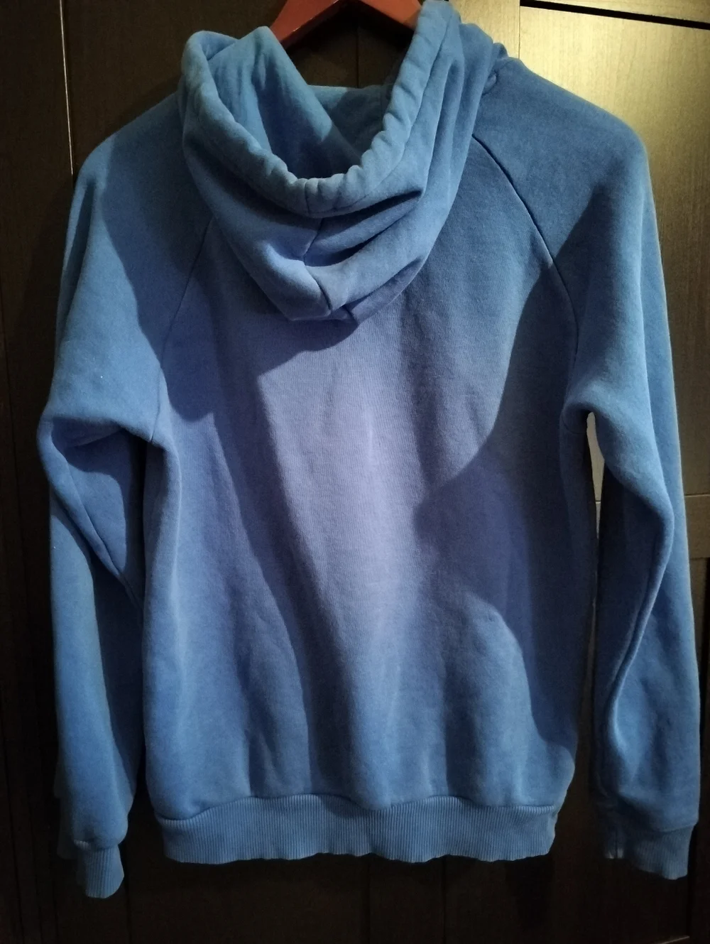 Classic adidas Vibrant Blue Crewneck Trefoil Logo Pullover Hoodie - Small